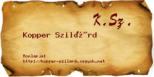 Kopper Szilárd névjegykártya