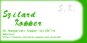 szilard kopper business card